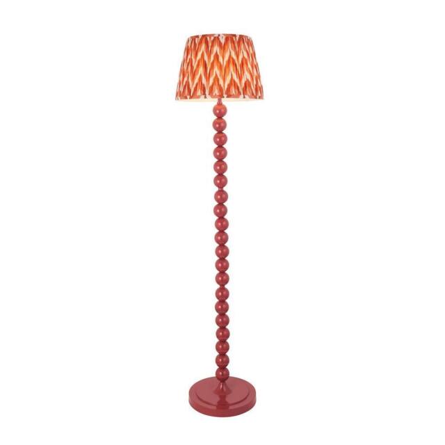 Netlighting Higgledy Gloss Pink Floor Lamp Orange Fabric Zigzag Shade 35cm E27 - image 1