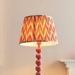 Netlighting Higgledy Gloss Pink Floor Lamp Orange Fabric Zigzag Shade 35cm E27 - thumbnail 4