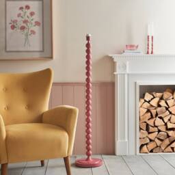Netlighting Higgledy Gloss Pink Floor Lamp Orange Fabric Zigzag Shade 35cm E27 - thumbnail 5