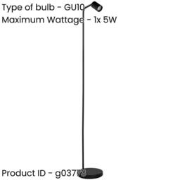 Loops Stylish Black Floor Lamp with GU10 Light - Perfect for Indoor Space - thumbnail 2