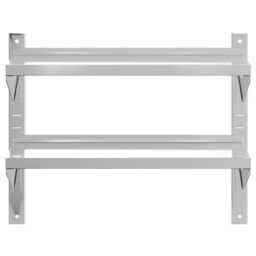 Berkfield Home 2-Tier Wall Shelf 75x30x60 cm Silver Stainless Steel - Size: 75 x 30 x 60 cm - thumbnail 5
