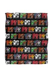 MTV Halloween Logos Silky Touch Super Soft Throw Blanket 152 X 127 cm in White - thumbnail 1