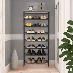FURNOS 8-Tier Industrial Vertical Shoe Rack With Mesh Shelves in Grey - thumbnail 2