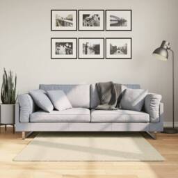 Berkfield Home Rug HUARTE Short Pile Soft & Washable Cream 120x120 cm - Size: Medium - thumbnail 2
