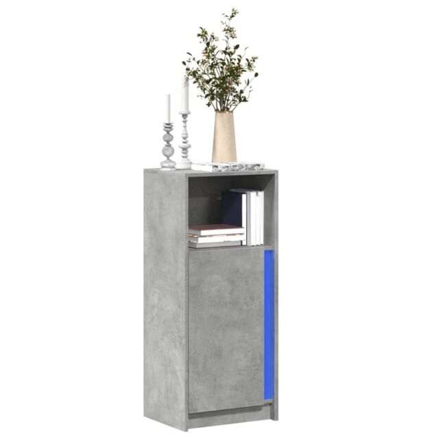 Berkfield Home Sideboard with LED Concrete Grey 42.5x34x100 cm Engineered Wood - image 1