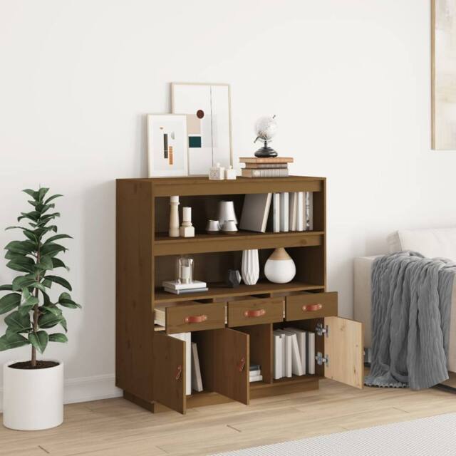 Berkfield Home Highboard Honey Brown 100x40x108.5 cm Solid Wood Pine - image 1