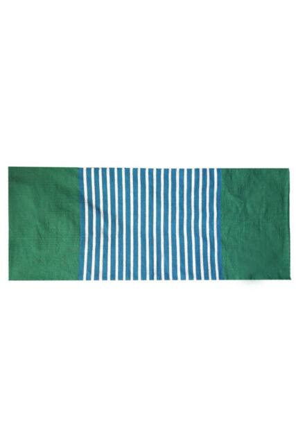 KDMD Indian Cotton Rug 70x170cm - Green & Blue, Handcrafted, Durable - Size: Medium - image 1