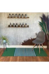 KDMD Indian Cotton Rug 70x170cm - Green & Blue, Handcrafted, Durable - Size: Medium - thumbnail 3