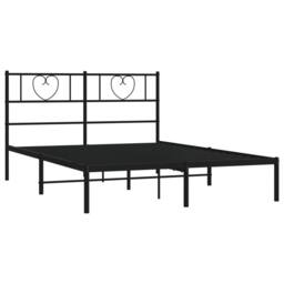 Berkfield Home Metal Bed Frame with Headboard Black 160x200 cm - thumbnail 4
