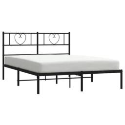 Berkfield Home Metal Bed Frame with Headboard Black 160x200 cm - thumbnail 3