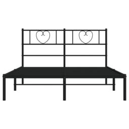 Berkfield Home Metal Bed Frame with Headboard Black 160x200 cm - thumbnail 5