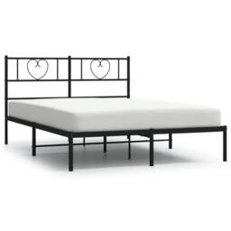 Berkfield Home Metal Bed Frame with Headboard Black 160x200 cm