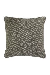 Paoletti Tangier Woven Geometric Fringed Cushion in Black - Size: 55 cm x 55 cm - thumbnail 1