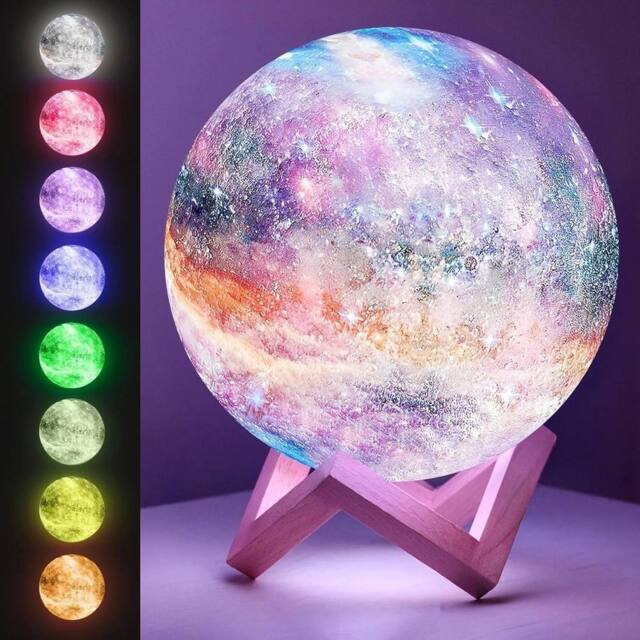 EONLION 16 Colors LED USB Star Galaxy Moon Lamp w/ Stand Remote 3D Night Light - image 1