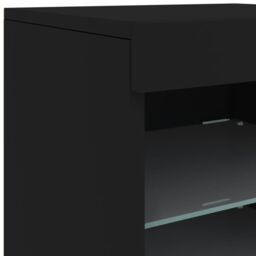 Berkfield Home Sideboard with LED Lights Black 41x37x67 cm - Size: 41 x 37 x 67 cm - thumbnail 9