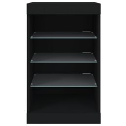 Berkfield Home Sideboard with LED Lights Black 41x37x67 cm - Size: 41 x 37 x 67 cm - thumbnail 6