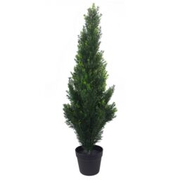 Leaf 90cm Artificial Cedar Cypress Topiary UV Resistant in Green
