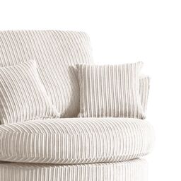 Furnishings For Less UK Luxor Jumbo Cord Fabric Single Seater 360 Degree Swivel Chair Sofa Accessory in Cream - thumbnail 2