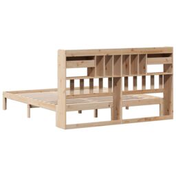 Berkfield Home Bookcase Bed without Mattress 180x200cm Solid Wood Pine in Brown - Size: Super King - thumbnail 6