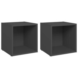Berkfield Home TV Cabinets 2 pcs Grey 37x35x37 cm Engineered Wood - Size: 37 x 35 x 37 cm - thumbnail 2