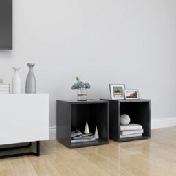 Berkfield Home TV Cabinets 2 pcs Grey 37x35x37 cm Engineered Wood - Size: 37 x 35 x 37 cm - thumbnail 1