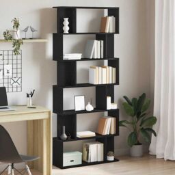 Berkfield Home Bookcase Black Oak 80x24x190.5 cm Engineered Wood - thumbnail 1