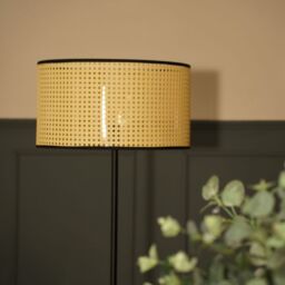 ValueLights Tavel Brushed Matt Black Floor Lamp Light with Velvet Shade in Natural - Size: 18 inches - thumbnail 3