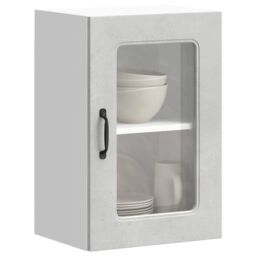 Berkfield Home Kitchen Wall Cabinet with Glass Door Kalmar Concrete Grey Engineered Wood