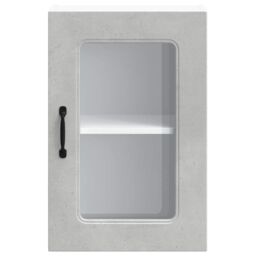 Berkfield Home Kitchen Wall Cabinet with Glass Door Kalmar Concrete Grey Engineered Wood - thumbnail 6
