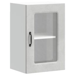 Berkfield Home Kitchen Wall Cabinet with Glass Door Kalmar Concrete Grey Engineered Wood - thumbnail 2