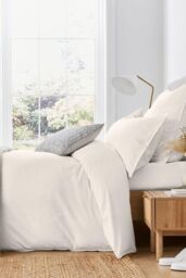 Murmur 'Linen Rich Plain Dye Still' Duvet Cover in Ivory - Size: King - thumbnail 1