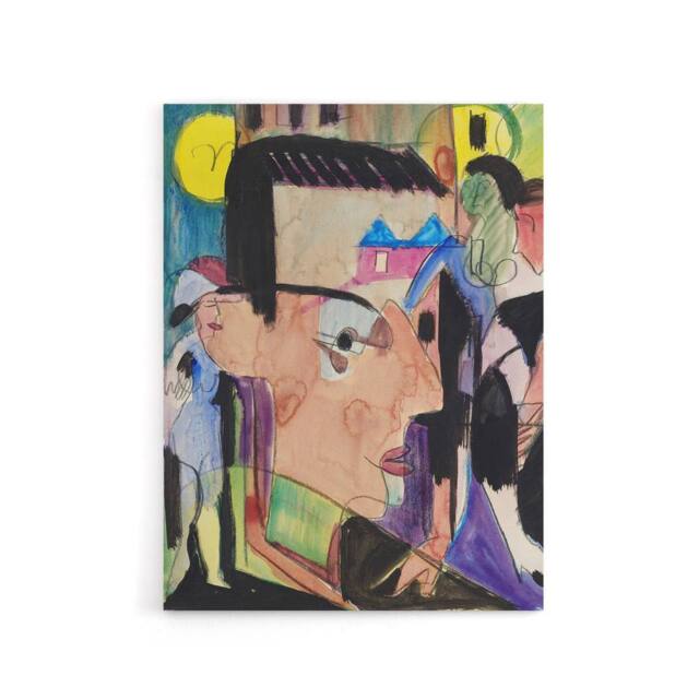 "Artery8 Abstract Self Portrait Ernst Ludwig Kirchner Canvas Wall Art - Size: W18"" x H24""" - image 1