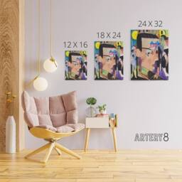 "Artery8 Abstract Self Portrait Ernst Ludwig Kirchner Canvas Wall Art - Size: W18"" x H24""" - thumbnail 4