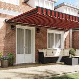 Berkfield Home Retractable Awning Manual Orange & Brown 500x300 cm - thumbnail 3