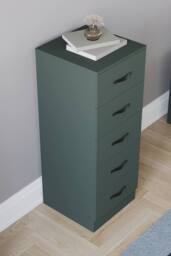 HD Designs Riano 5 Drawer Narrow Chest Storage in Green - thumbnail 4