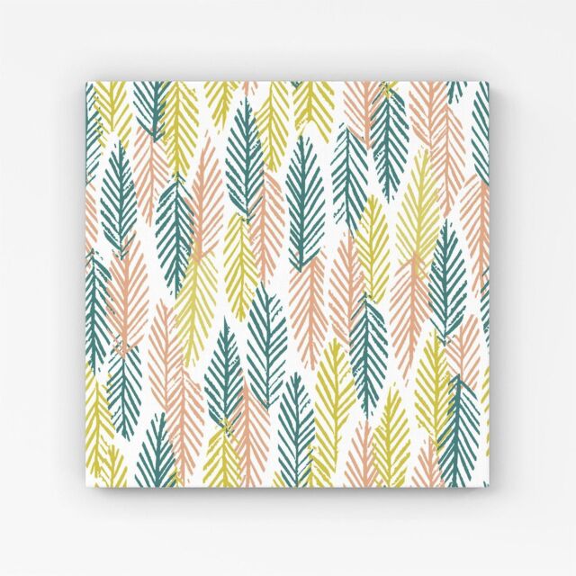 Warren Reed - Designer Scandinavian Style Foliage Canvas in Green - Size: w10 inch x h10 inch - image 1