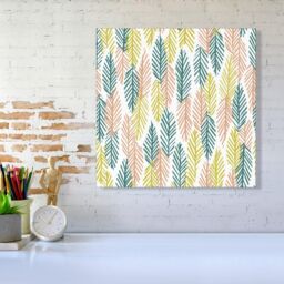 Warren Reed - Designer Scandinavian Style Foliage Canvas in Green - Size: w10 inch x h10 inch - thumbnail 2