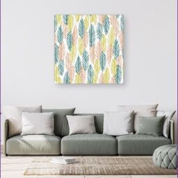 Warren Reed - Designer Scandinavian Style Foliage Canvas in Green - Size: w10 inch x h10 inch - thumbnail 4