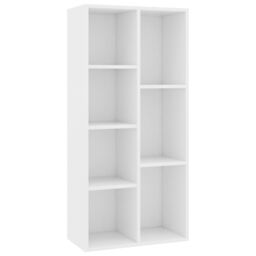 Berkfield Home Book Cabinet White 50x25x106 cm Engineered Wood - Size: 50 x 25 x 106 cm - thumbnail 2