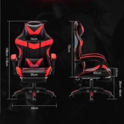 VOGREX Office Chair Gaming PC Computer Desk Executive Swivel Recliner Chair in Black - thumbnail 2
