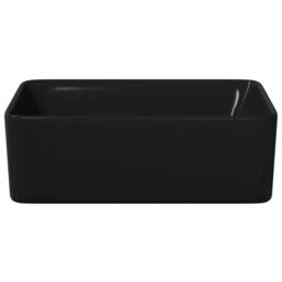 Berkfield Home Charming Wash Basin 40x30x13 cm Ceramic Black - Size: 40 x 30 x 13 cm - thumbnail 5