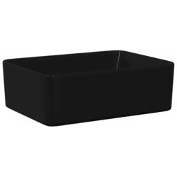 Berkfield Home Charming Wash Basin 40x30x13 cm Ceramic Black - Size: 40 x 30 x 13 cm - thumbnail 3