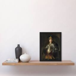 Artery8 Bellona Roman Goddess of War Rembrandt Framed Wall Art Print in Grey - Size: A4 - thumbnail 4