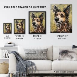 "Artery8 Wall Art Print Daisy Hears The Door Artwork Fun Dog Painting By Tom Jones Poster - Size: W18"" x H24""" - thumbnail 3