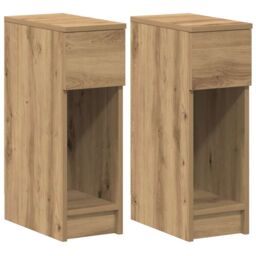 Berkfield Home Bedside Cabinets with Drawer 2 pcs Artisan Oak 20x36x60 cm in Brown - Size: 20 x 36 x 60 cm - thumbnail 2
