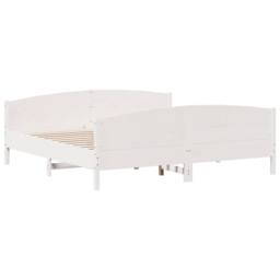 Berkfield Home Beautiful Bed Frame without Mattress White 180x200 cm Super King - thumbnail 6