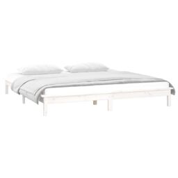 Berkfield Home LED Bed Frame White 140x200 cm Solid Wood - thumbnail 5
