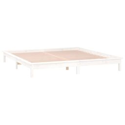 Berkfield Home LED Bed Frame White 140x200 cm Solid Wood - thumbnail 6