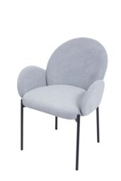 Living and Home 2Pcs Upholstered Dining Chairs with Armrest in Grey - thumbnail 4