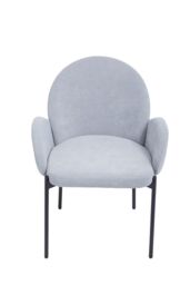 Living and Home 2Pcs Upholstered Dining Chairs with Armrest in Grey - thumbnail 3